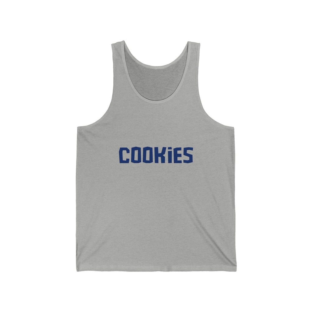 Cookies Graphic Tank Top — Retro Navy Text Casual Summer Tank