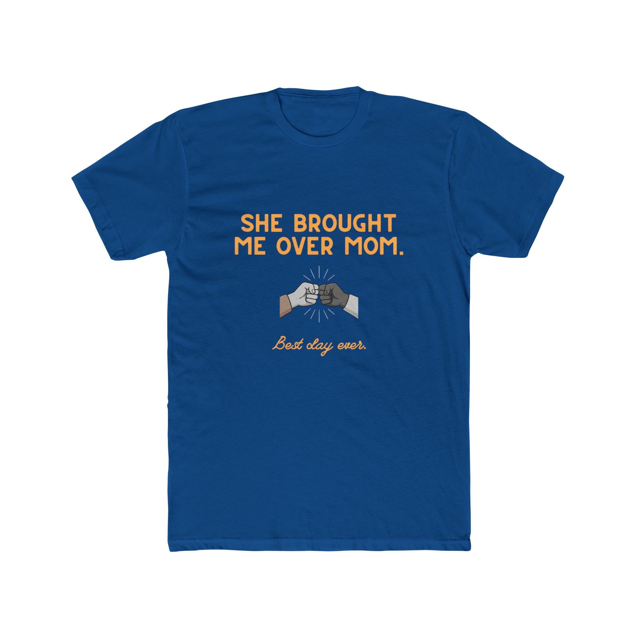 Crew Tee — “She Brought Me Over, Mom” Solidarity Graphic Shirt