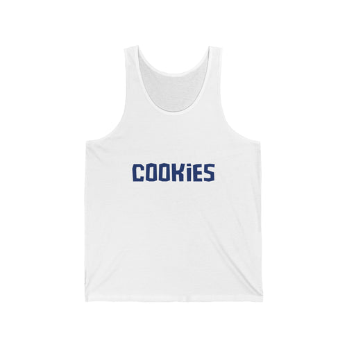 Cookies Graphic Tank Top — Retro Navy Text Casual Summer Tank