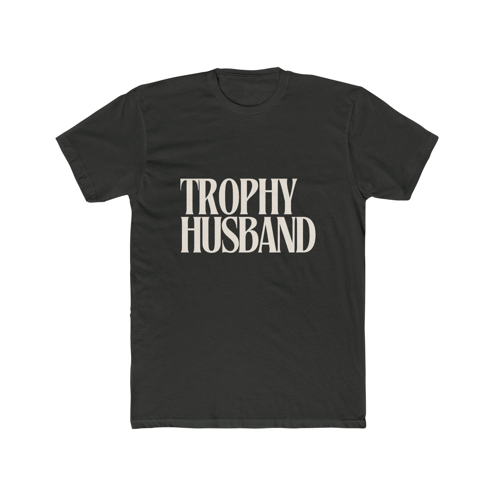 Trophy Husband T‑Shirt — Retro Serif Graphic Tee for Husbands & Grooms